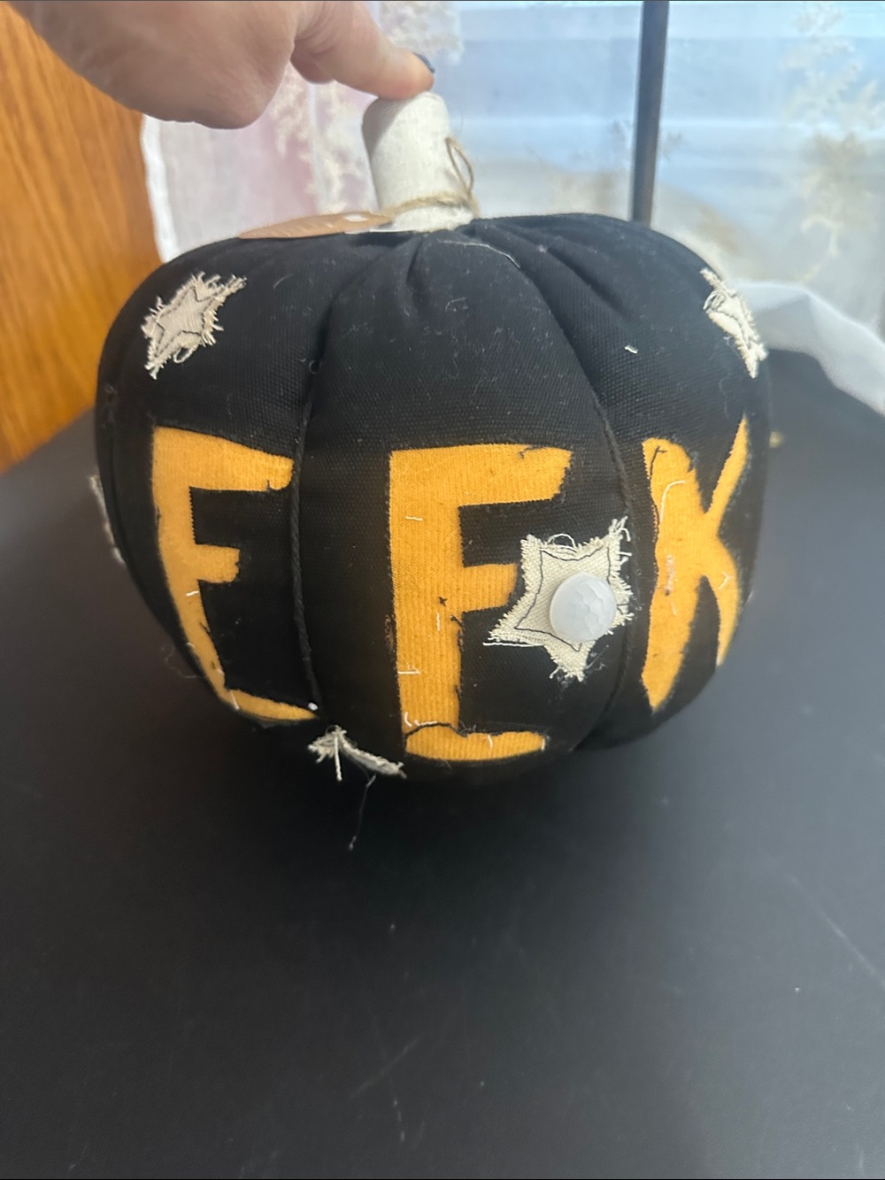 Mud pie cloth Halloween eek pumpkin LED DECOR